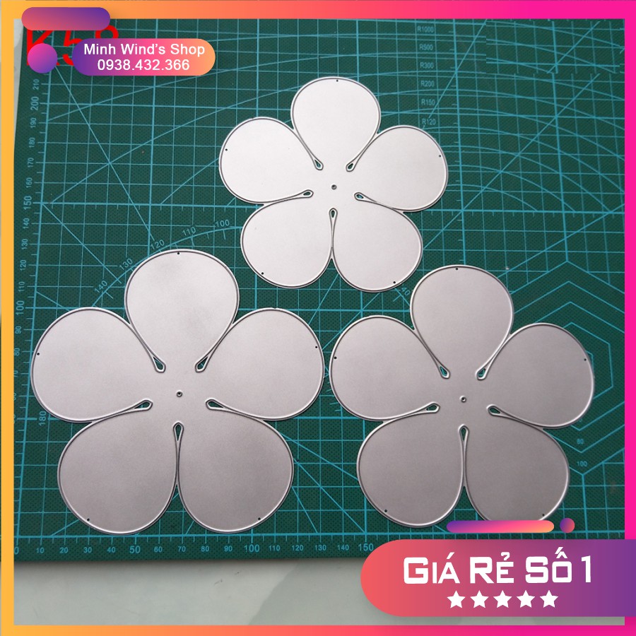 K58 - Khuôn Kim Loại Cắt Hoa Hồng 5 Cánh