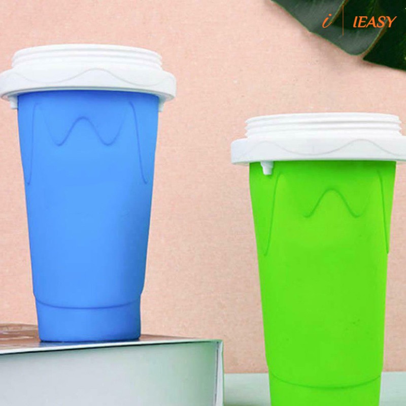 Ly nhựa bóp dùng để làm đá bào/ kem/ sữa lắc nhiều màu sắc làm mát nhanh tiện dụng