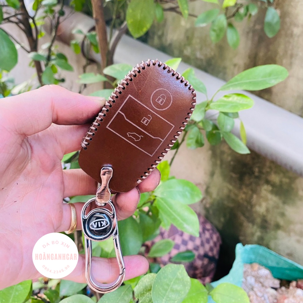 Bao da móc khoá bọc ốp chìa khoá Smartkey KIA CERATO, K3 , SELTOS, Moning, Soluto, Rondo, Sorento nhiều màu