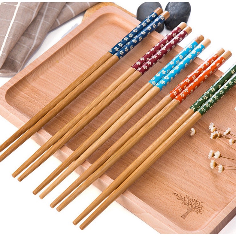 Đôi đũa gỗ họa tiết hoa anh đào siêu đẹp Đ97