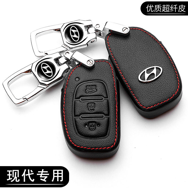 Bao da chìa khóa xe ô tô Hyundai bảo vệ chìa bền đẹp chắc chắn dành cho các loại smartkey i10/tucson/elantra