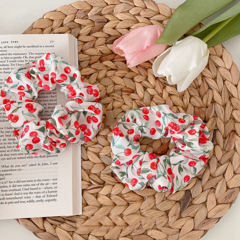 Dây Cột Tóc Hình Quả Cherry Dễ Thương Cho Bé Gái