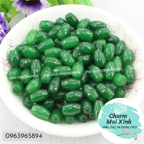 Lu Thống Đá Phong Thủy Trơn Nhiều Màu - phụ kiện vòng tay nam nữ tự nhiên tự làm handmade