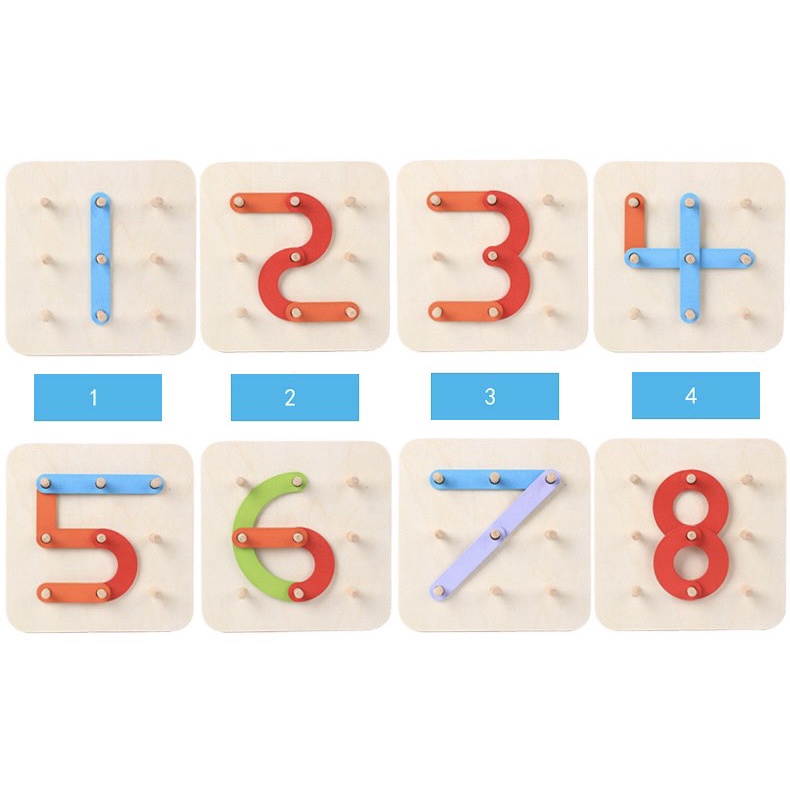 Bảng gỗ lắp ghép chữ số- Đồ chơi giáo dục cho bé MH: 9000000214