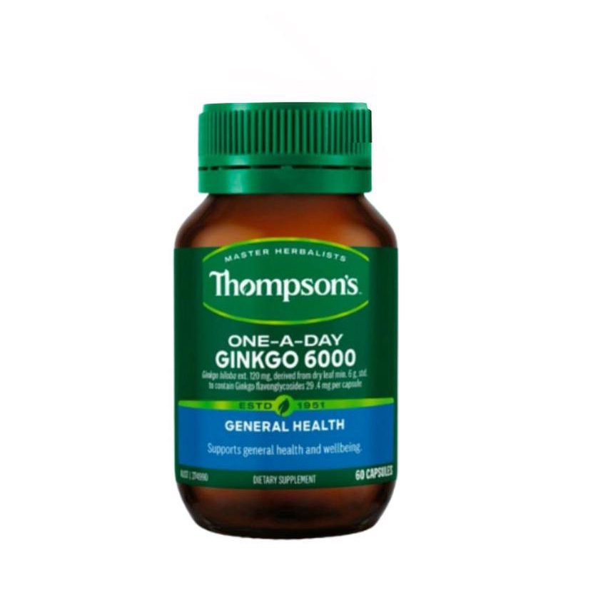Bổ Não Ginkgo Thompson's One-A-Day Ginkgo 6000mg - Nôi Địa Úc - Tăng cường trí nhớ , hỗ trợ tiền đình , chóng mặt