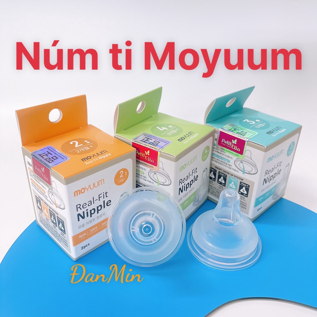 Núm ti bình sữa Moyuum số 1 2 3 4 giá tốt chính hãng tại HCM. Núm moyuum chính hãng
