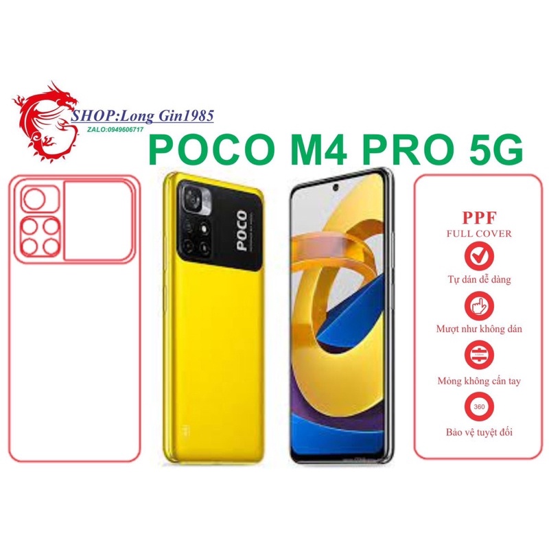 POCO M4 PRO 5G miếng dán trong Ppf mặt sau và mặt trước chống va đập chống trầy xước
