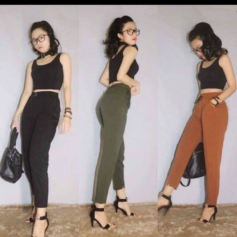 Quần đũi Baggy cạp chun sau chất nhẹ, thoải mái, cực xinh, năng động,mặc 4 mùa.