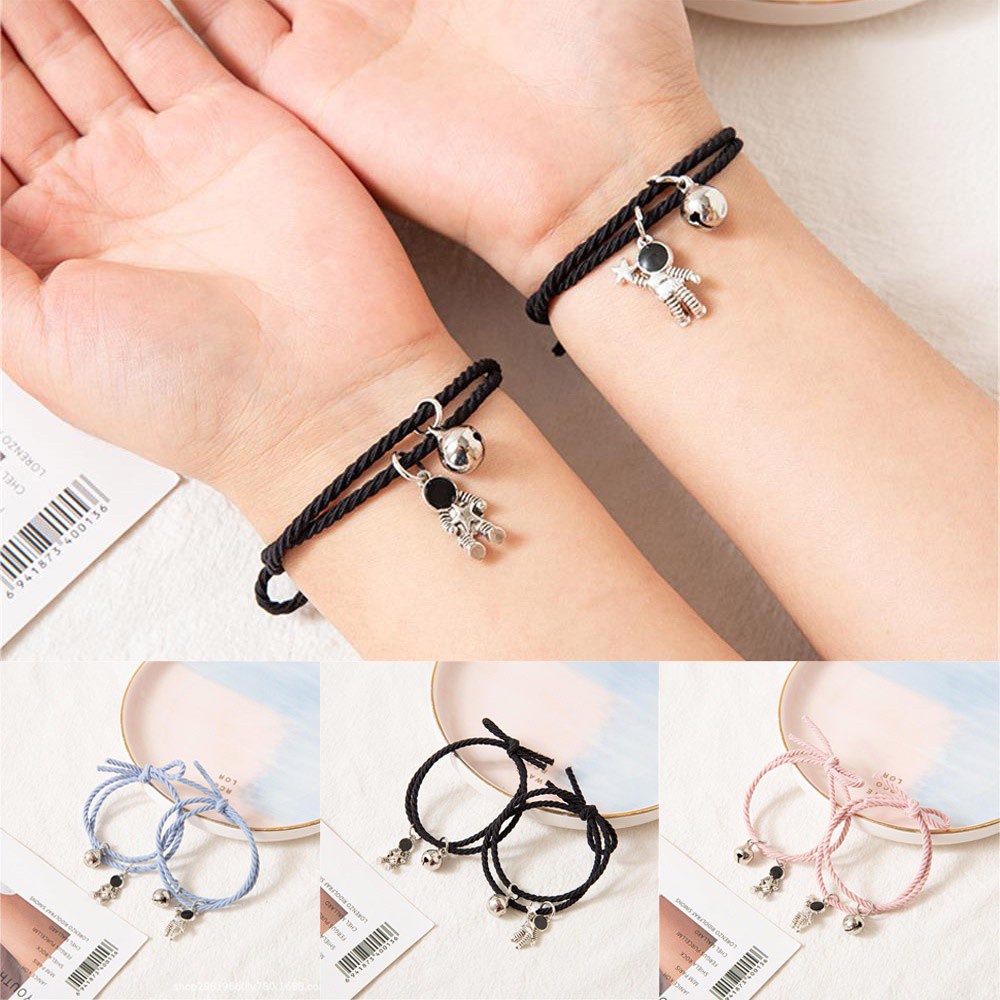 Set 2 Vòng Tay Dây Thừng Nam Châm Nhiều Màu Thời Trang Cho Cặp Đôi