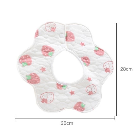 Yếm tròn hoa xoay 360° chất liệu cotton dày dặn mềm mại êm ái cho bé