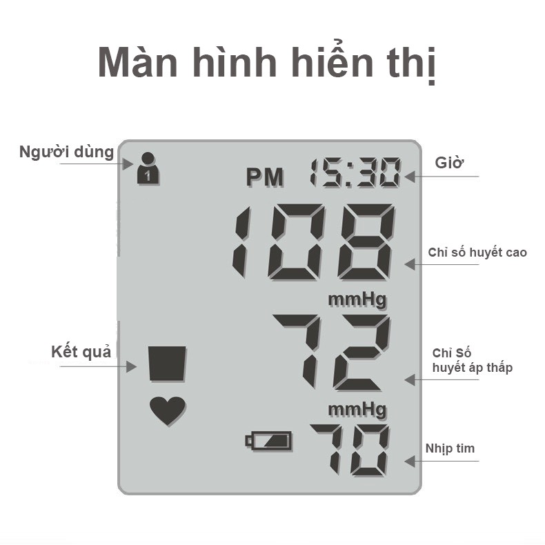 Máy Đo Huyết Áp Cổ Tay điện tử màn hình LCD Độ chính xác cao lưu trữ kết quả đo chính xác