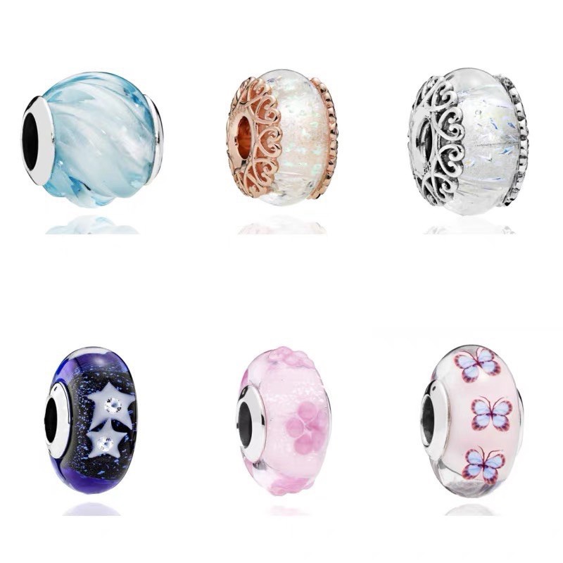 charm pan hoa đào nổi bạc s925 cao cấp