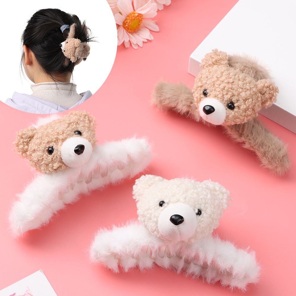 Kẹp tóc hình chú gấu/thỏ dễ thương thời trang mùa đông cho nữ