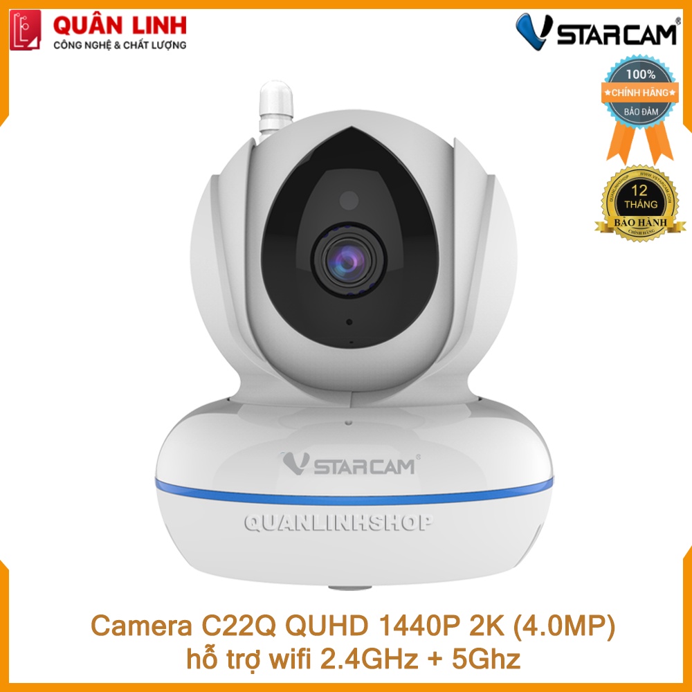 Camera giám sát IP wifi hồng ngoại ban đêm Vstarcam C22Q QUHD 1440P 4MP kèm thẻ 128GB