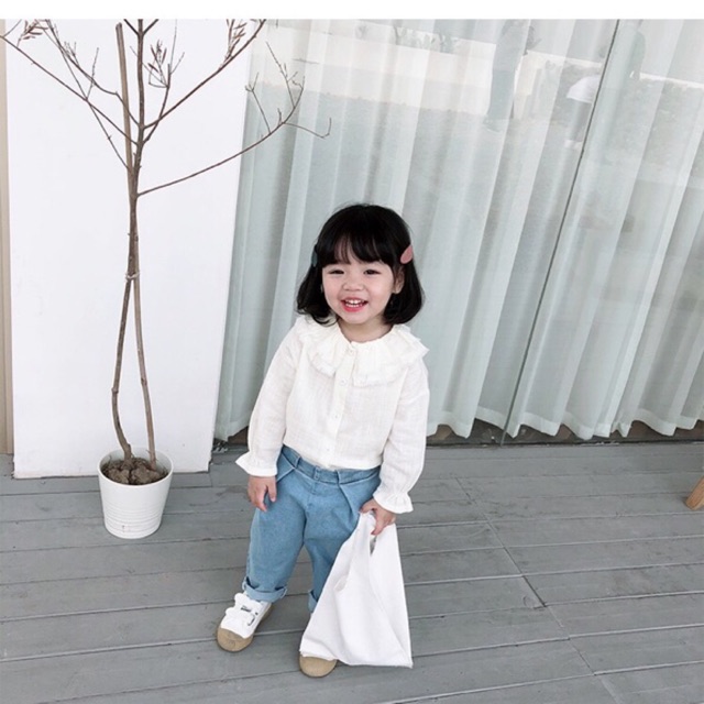 Áo sơmi đũi cổ bèo