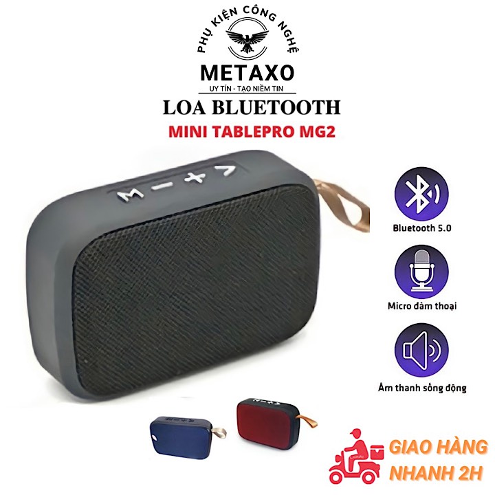 Loa bluetooth mini MG2 - Loa mini giá rẻ, cầm tay nhỏ gọn, nghe nhạc không dây, cắm USB , thẻ nhớ Gutek TABLEPRO MG2