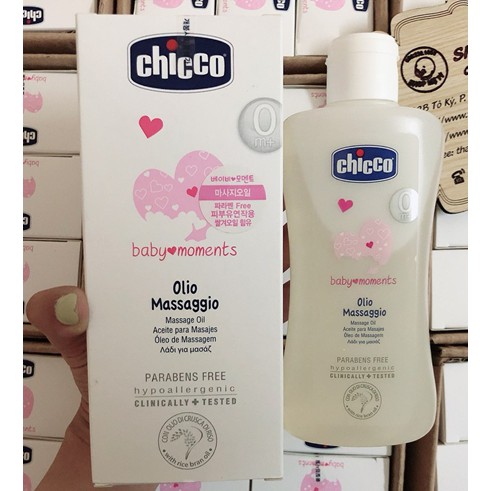 [Giá Siêu Hời] Dầu Mát-Xa Mềm Ẩm Chiết Xuất Cám Gạo 0M+ Chicco Cho Bé 200ml