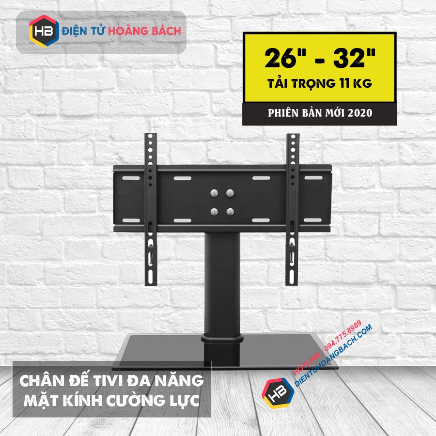 Chân Đế Tivi Đa Năng ErgoTek E605  32 - 43 Inch - Mặt Kính Cường Lực - Chân Tivi Đặt Bàn [ Cao Cấp Hơn DZ32 ]