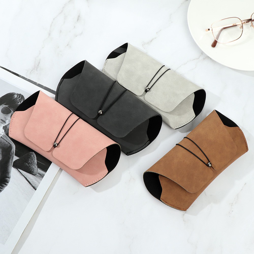 Hộp Đựng Kính Mát Mihan Cho Nam Và Nữ ​Hộp Đựng Mắt Kính Bằng Da Nhám Nhiều Màu Sắc Thời Trang Có Thể Gập Lại