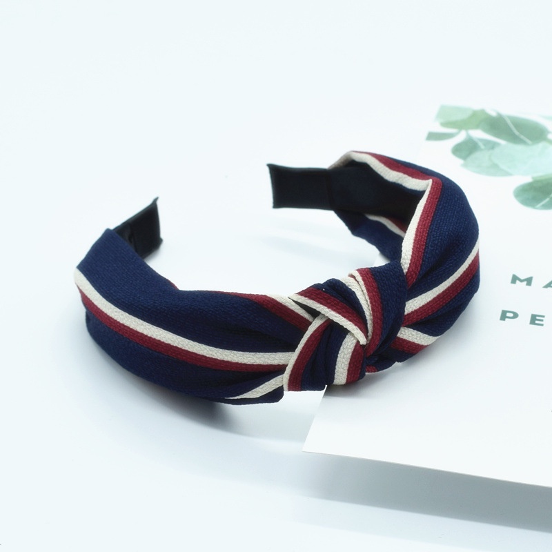 Băng đô rửa mặt bản rộng họa tiết kẻ sọc sành điệu tùy chọn cho nữ