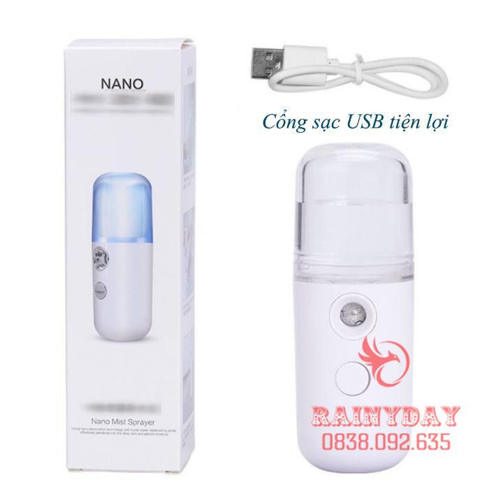 Máy phun sương tạo độ ẩm bình xịt khoáng nano xông chăm sóc cho da mặt cầm tay mini - Máy Phun Xương Xịt Khoáng NaNo