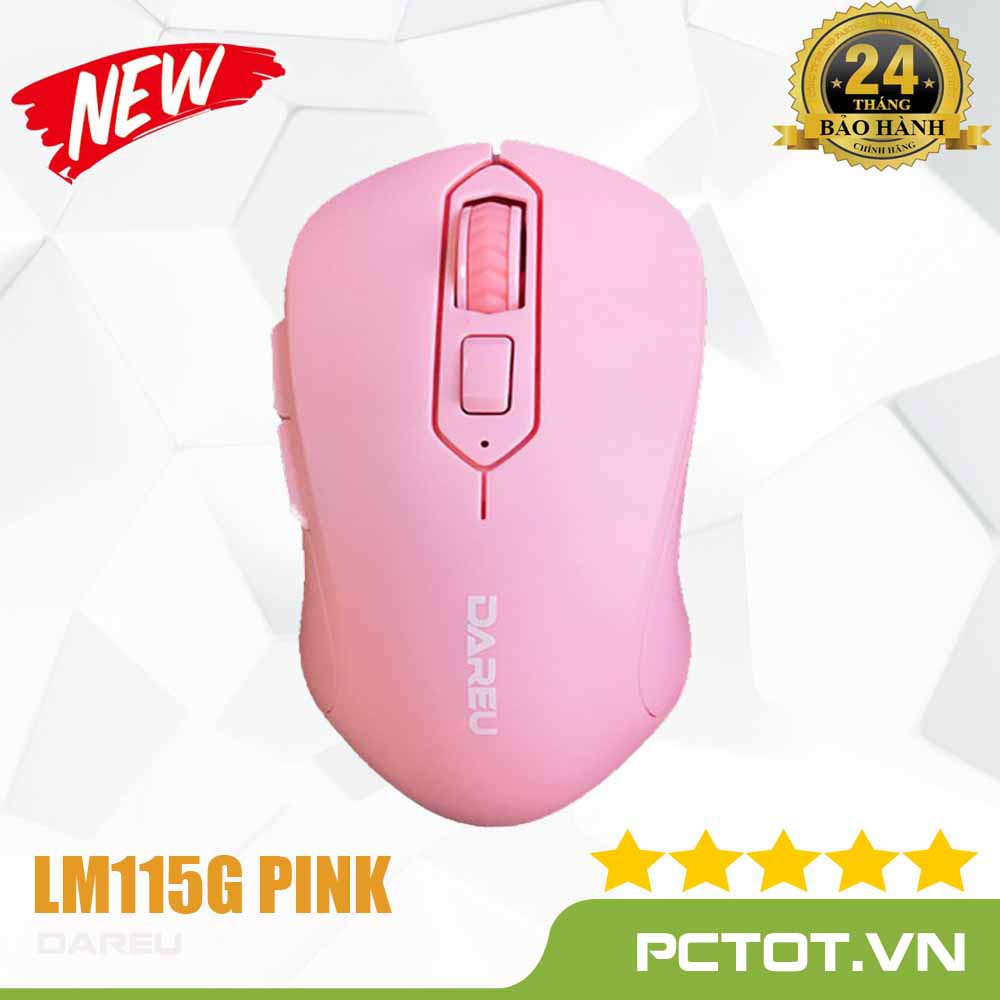 Chuột Không Dây DAREU LM115G Pink-Bảo hành 24 T