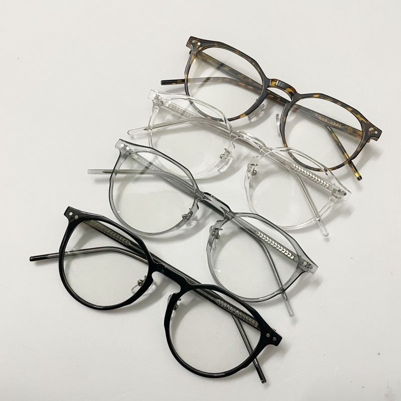 Kính giả cận 17130, Gọng kính cận tròn lõi thép form tròn to cao cấp UV400, chống ánh sáng xanh Jolie eyewear