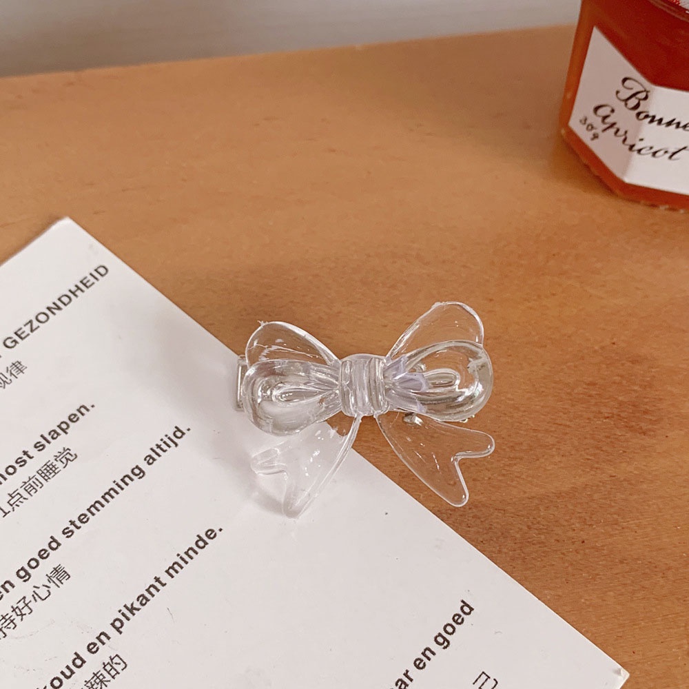 Kẹp Tóc Hình Nơ Trong Suốt Thiết Kế Đơn Giản Thời Trang