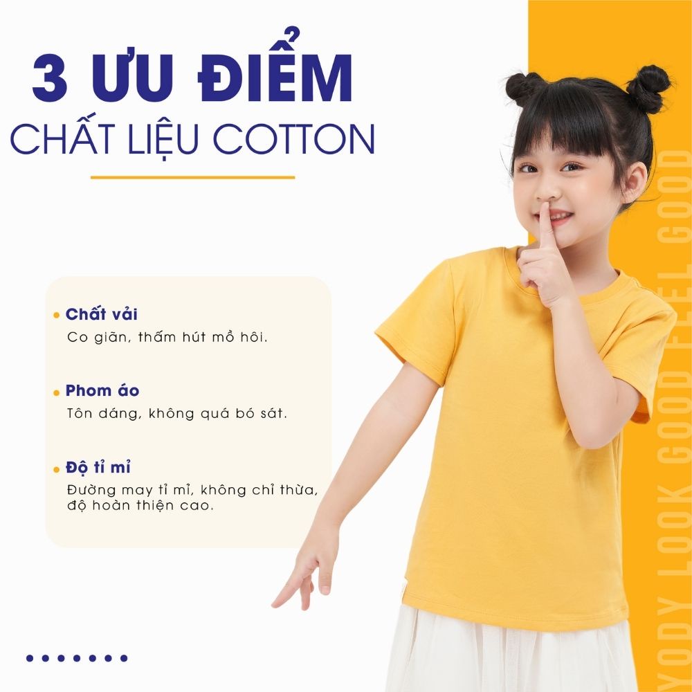 Áo phông YODY trẻ em cổ tròn vải cotton KTS1 TSK5219