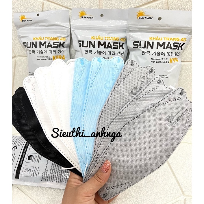 Khẩu Trang KF94 Sun Mask/Mai Anh 4 Lớp 4D Kháng Khuẩn Túi 10 Chiếc