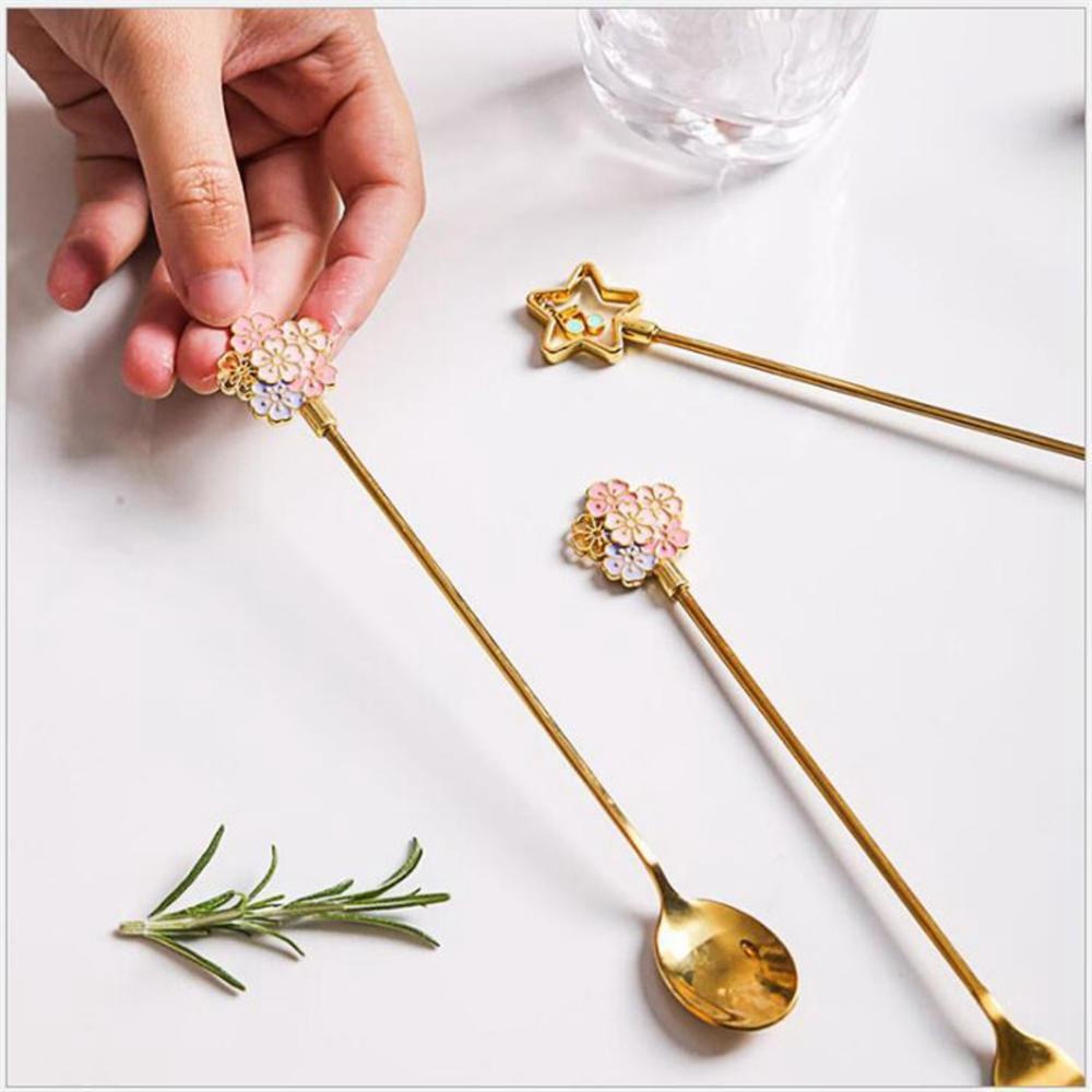 Muỗng Cà Phê Bằng Thép Không Gỉ|Nĩa Ăn Trái Cây / Sữa Mini Tiện Dụng Cho Nhà Bếp