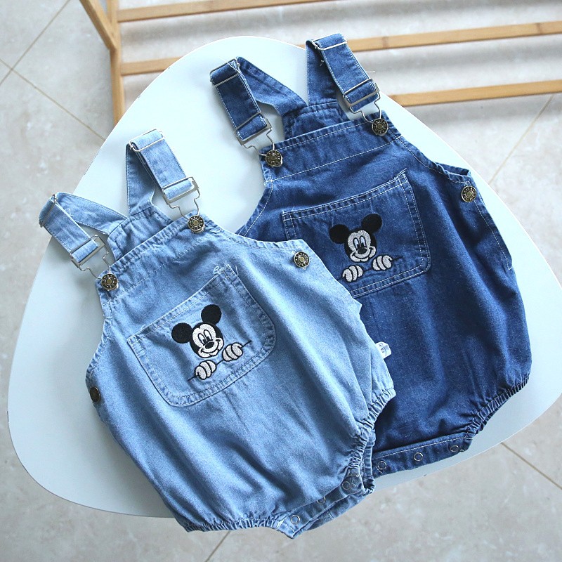 Yếm bò Micky hàng Quảng Châu cao cấp chất vải jean mềm thoáng mát cho bé trai,bé gái từ 1-5 tuổi . Cam baby Store .