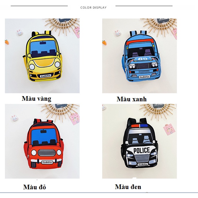 (HÀNG ĐẸP) BALO CHO BÉ MẪU GIÁ - BALO Ô TÔ SIZE TO VIỀN ĐEN