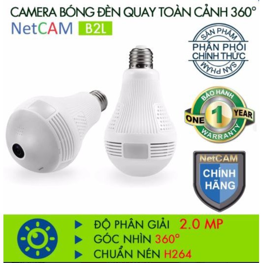 Camera bóng đèn Full HD 2.0 MP, quay toàn cảnh 360 độ, ghi âm, lưu trữ video | BigBuy360 - bigbuy360.vn