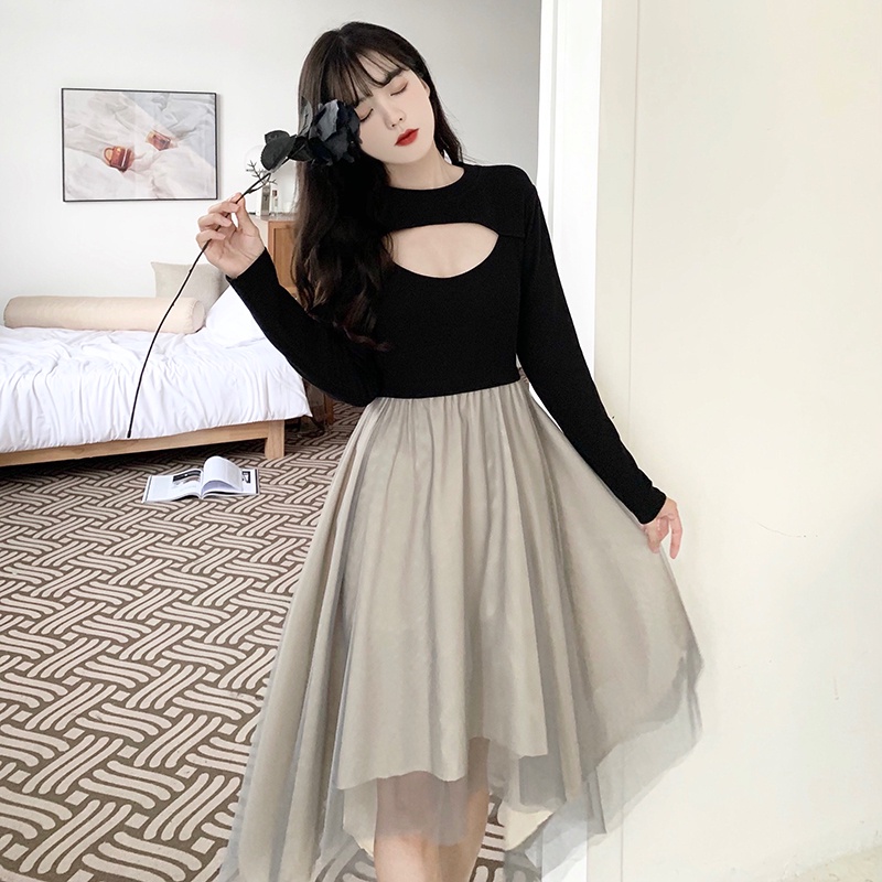 Đầm Phối Lưới Thời Trang Quyến Rũ Cho Nữ