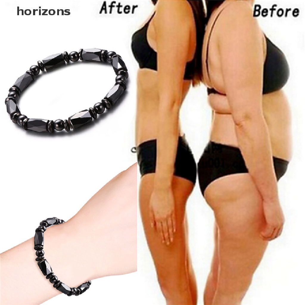 Vòng Tay Chuỗi Hạt Đá Hematite Màu Đen Từ Tính Chăm Sóc Sức Khỏe