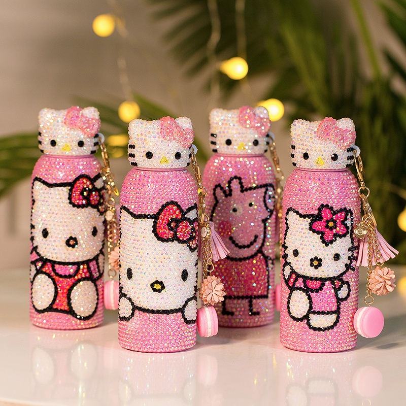 Bình Đựng Nước Bằng Thép Không Gỉ Hình Hello Kitty Tik Tok Phong Cách Thời Trang Dễ Thương Dành Cho Bạn Gái