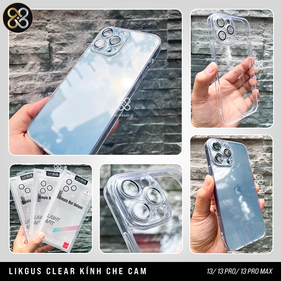 [Hàng Chính Hãng] Likgus Clear Case 2022 ốp lưng tích hợp kính che cam bảo vệ toàn diện