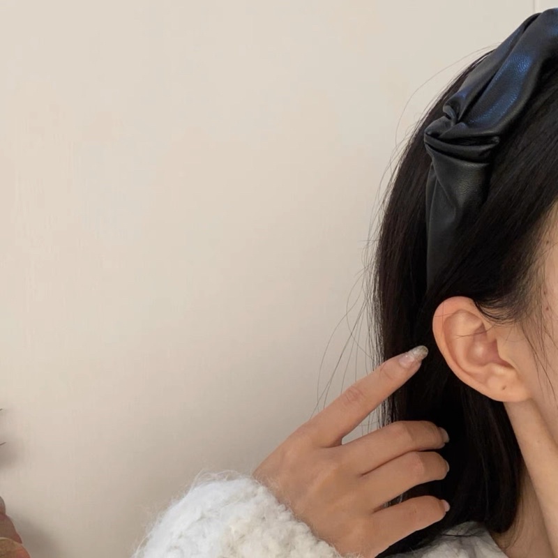 Cài tóc PU màu trơn xinh Cài tóc cá tính