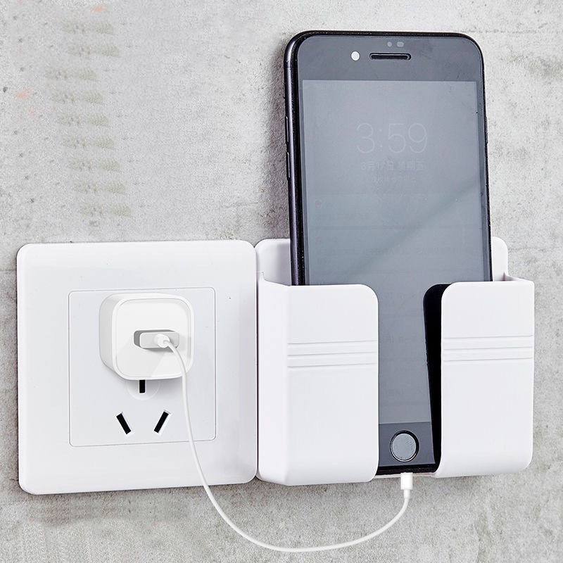 Hộp đựng bộ điều khiển TV/máy lạnh từ xa treo tường hỗ trợ sạc điện thoại đa năng