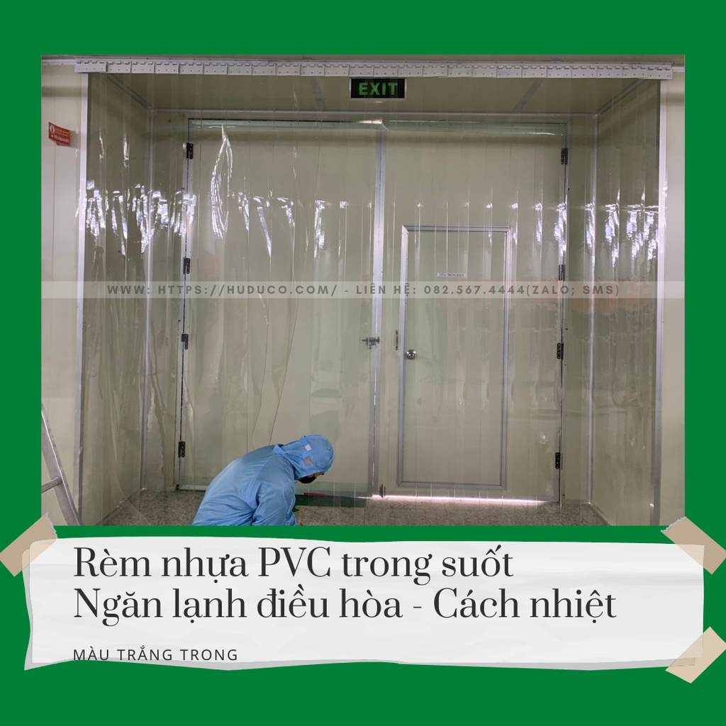 Rèm nhựa PVC ngăn lạnh điều hòa, ngăn bụi, ngăn côn trùng dày 1.5mm Rộng 0.8m x Cao