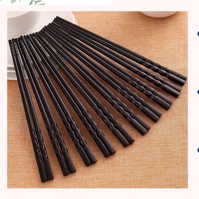 Đũa ăn cơm 10 đôi nhựa phíp Hoàng Gia cao cấp, Đũa nhật bản kháng khuẩn xoắn 2 đầu chống trượt sang trọng chất lượng A33