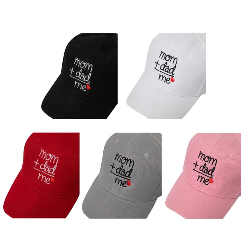 Inn Mũ Lưỡi Trai Chống Nắng Thêu Chữ Mom Dad Love Me Phong Cách Hip Hop