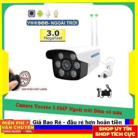 Rẻ Vô địch Shopee Camera ko dây Yoosee 3.0MP Ngoài trời Đêm có màu