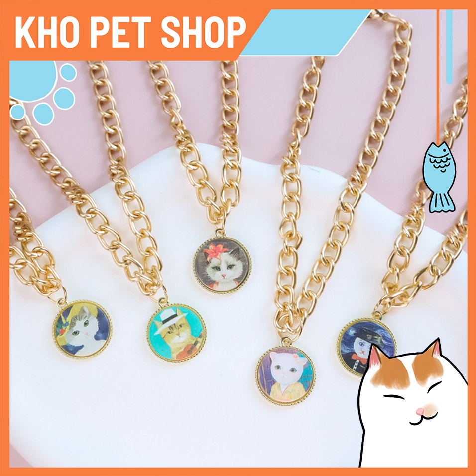 Vòng cổ xích vàng có mặt cho thú cưng