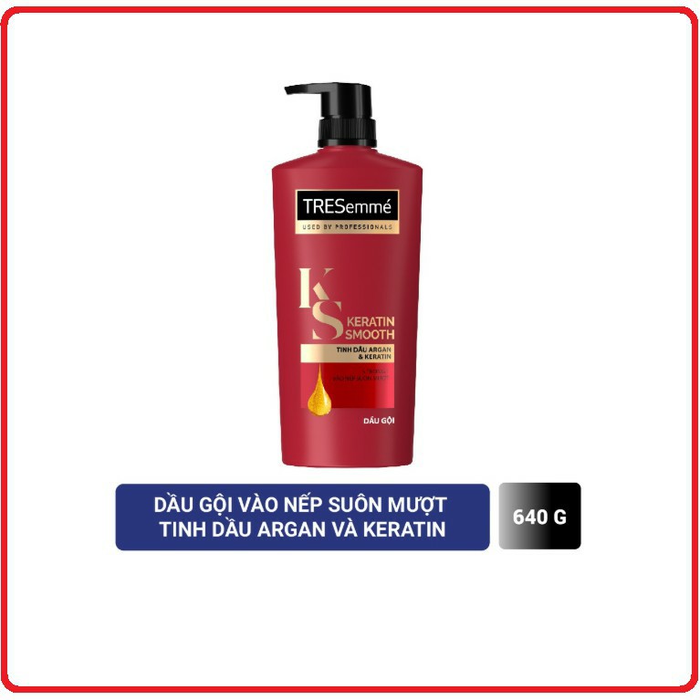 ComBo Gội 640g + Xả 620g TRESemmé Keratin Smooth Tinh dầu Argan và Keratin vào nếp suôn mượt | BigBuy360 - bigbuy360.vn