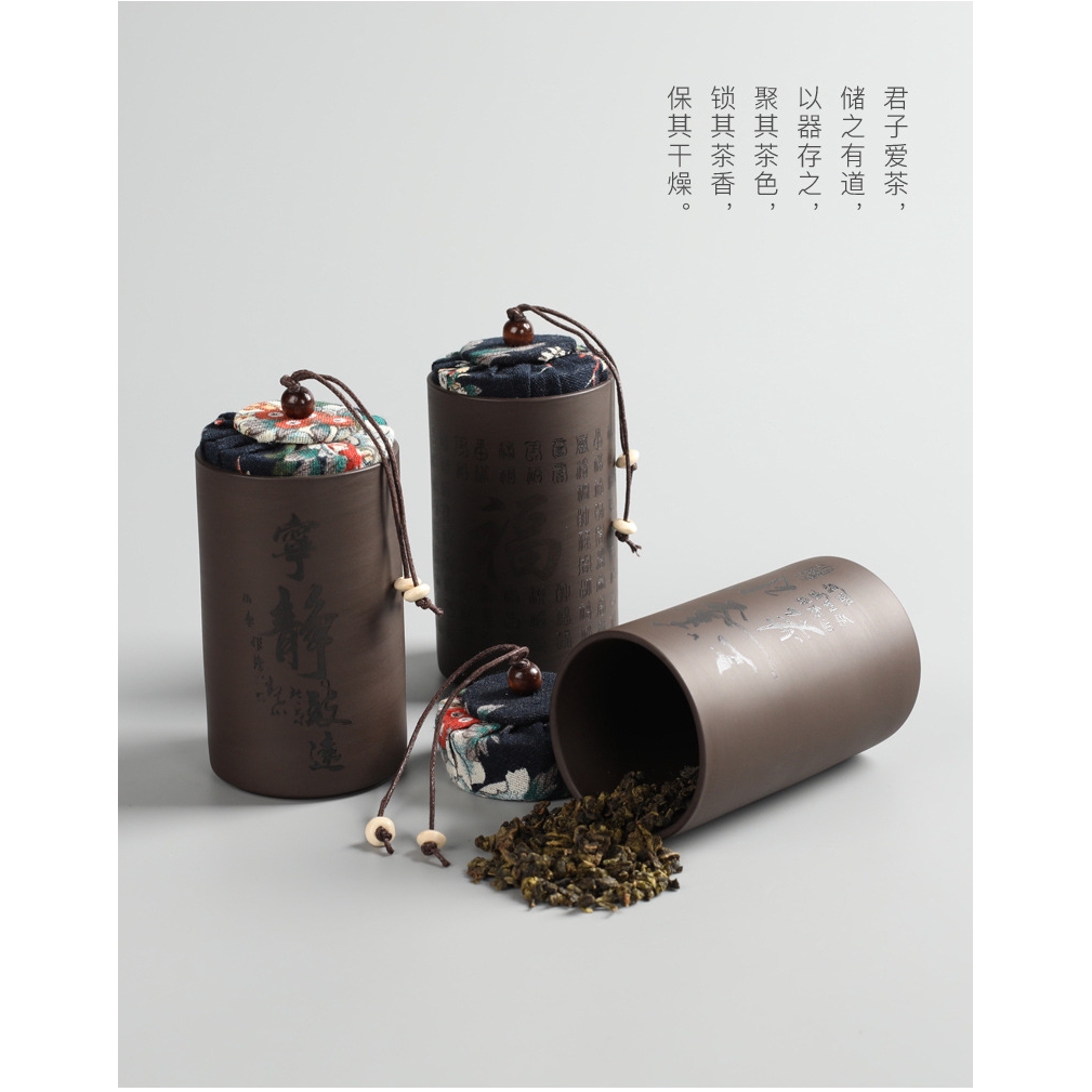 Bình đựng trà bằng gốm 100g tiện dụng thiết kế độc đáo | BigBuy360 - bigbuy360.vn