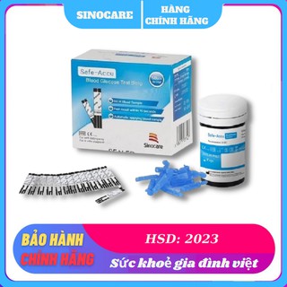 Lọ 25 que thử đường huyết, tiểu đường Sinocare Safe-Accu chính hãng