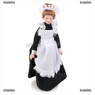 1:12 Dollhouse Miniature Porcelain Dolls Dollhouse Victorian Maid Lady Figurine