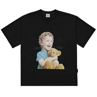 Áo thun ngắn tay cổ tròn ADLV Baby Face Black Brown Bear Đen Unisex